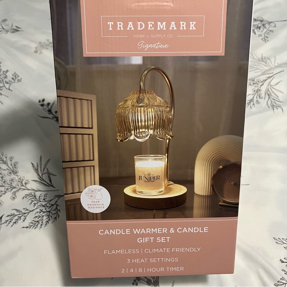 Trademark Signature Rose Candle Warmer & Candle Gift Set